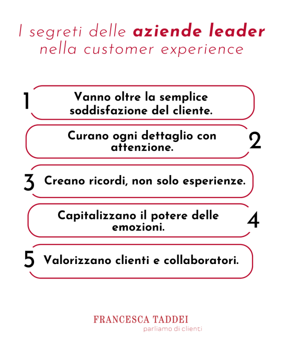 I segreti delle aziende leader nella customer experience.